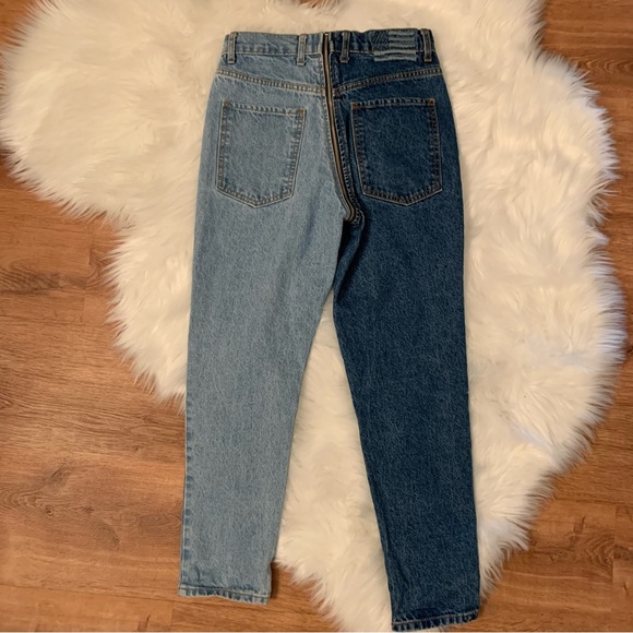 REVICE Ying Yang Two-Tone Zipper Wrapped Crop Jeans 28w - Picture 8 of 16